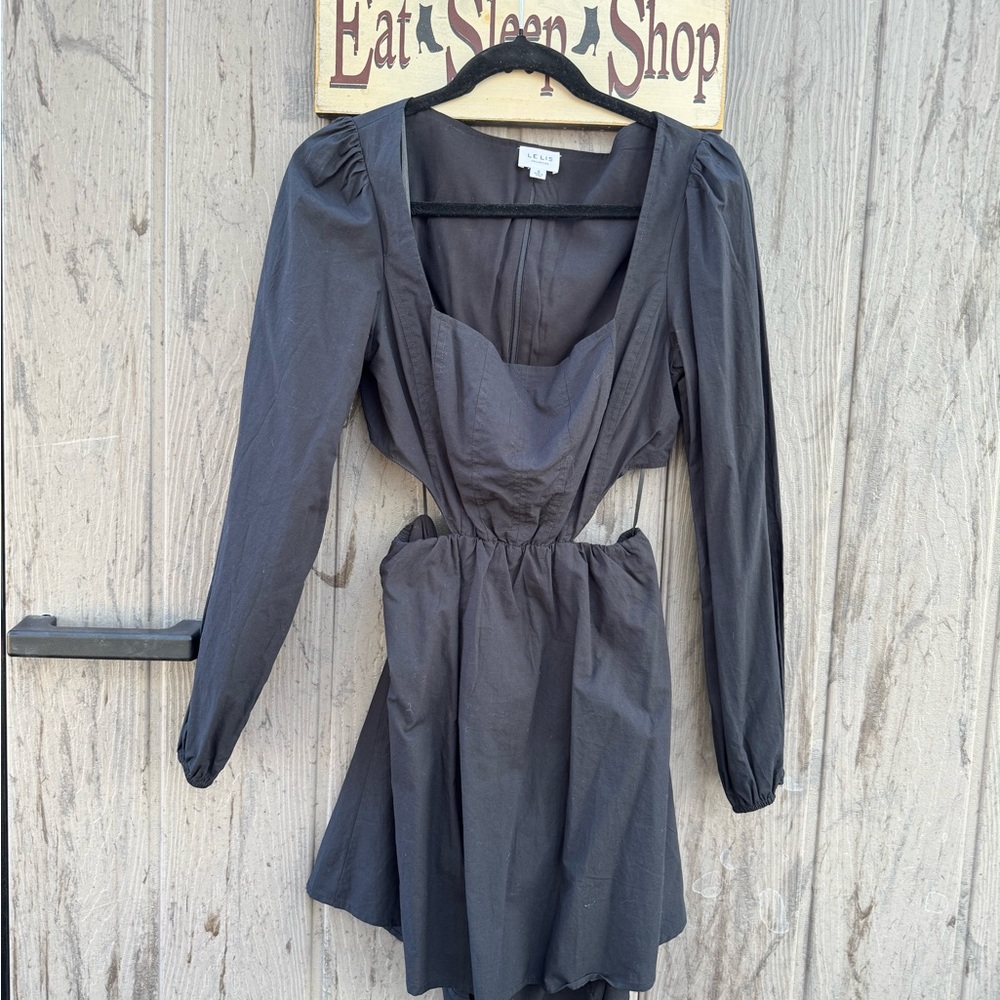 Le Lis Charcoal Long-Sleeve Dress